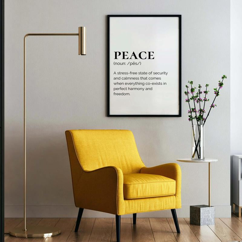 Peace- Text. Smard Black Wall Art Print/ Canvas for Home /Office Decor - Smard Black Wall Art Print/ Canvas for Home /Office Decor