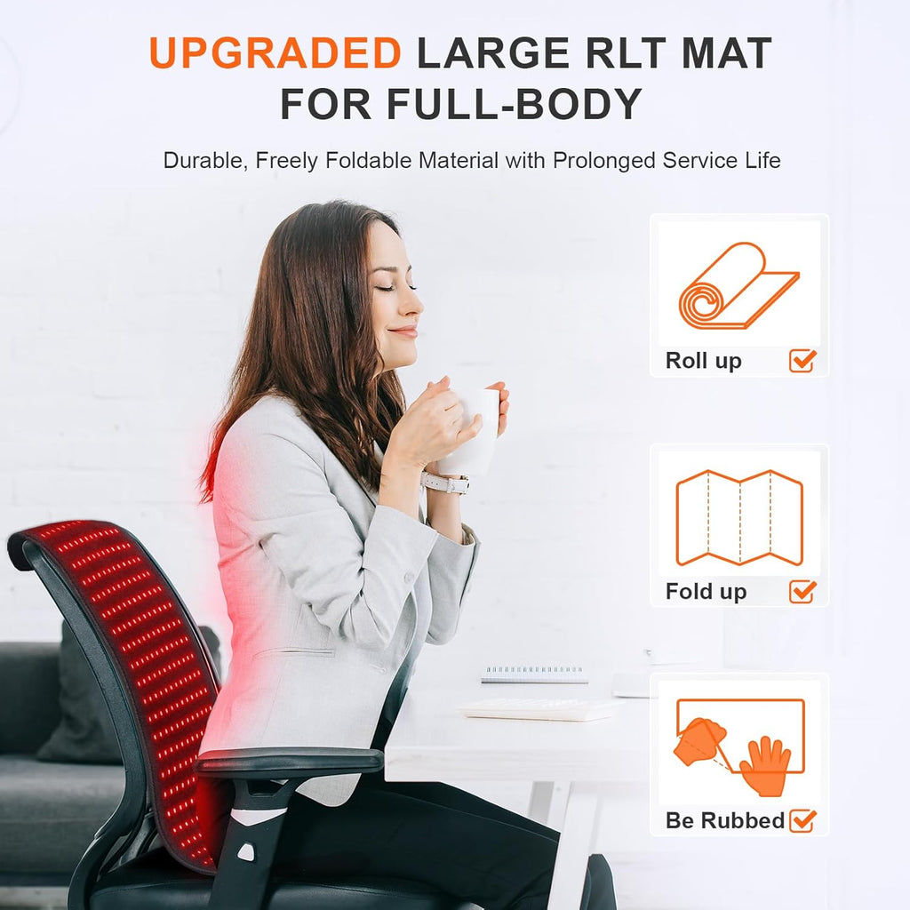 Red Light Therapy Mat for Body, 360 Leds Red Light Therapy Pad 660Nm & 850Nm Infrared Light Therapy Blanket with Timer for Body Back Waist Shoulder Muscle Pain Relief, 60W, 31.5" X 11.8"