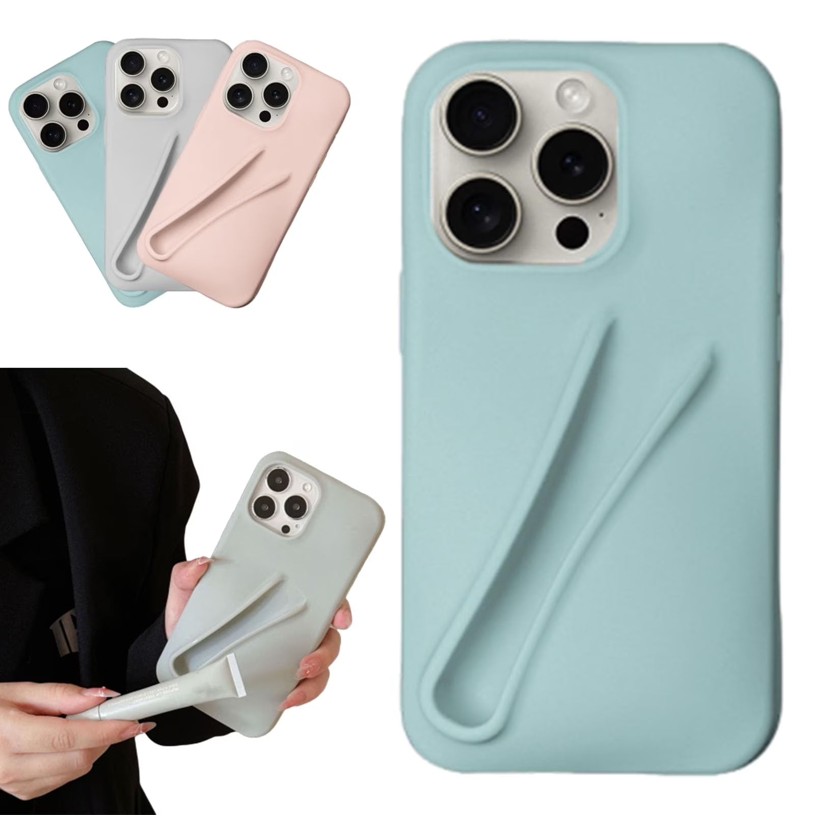 Universal Lip Gloss Phone Case - Lipstick Phone Case Liquid Silicone Camera Protection Lipstick Lip Glaze Phone Case Compatible with Iphone 14 15 Pro Max