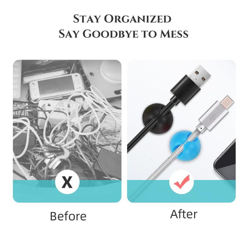 4 Counts Data Cable Fixers, Desktop Organizer for Home Office, Multipurpose Self-Adhesive Cable Organizers for Tidy Charging at Home & Office, Office Accessories