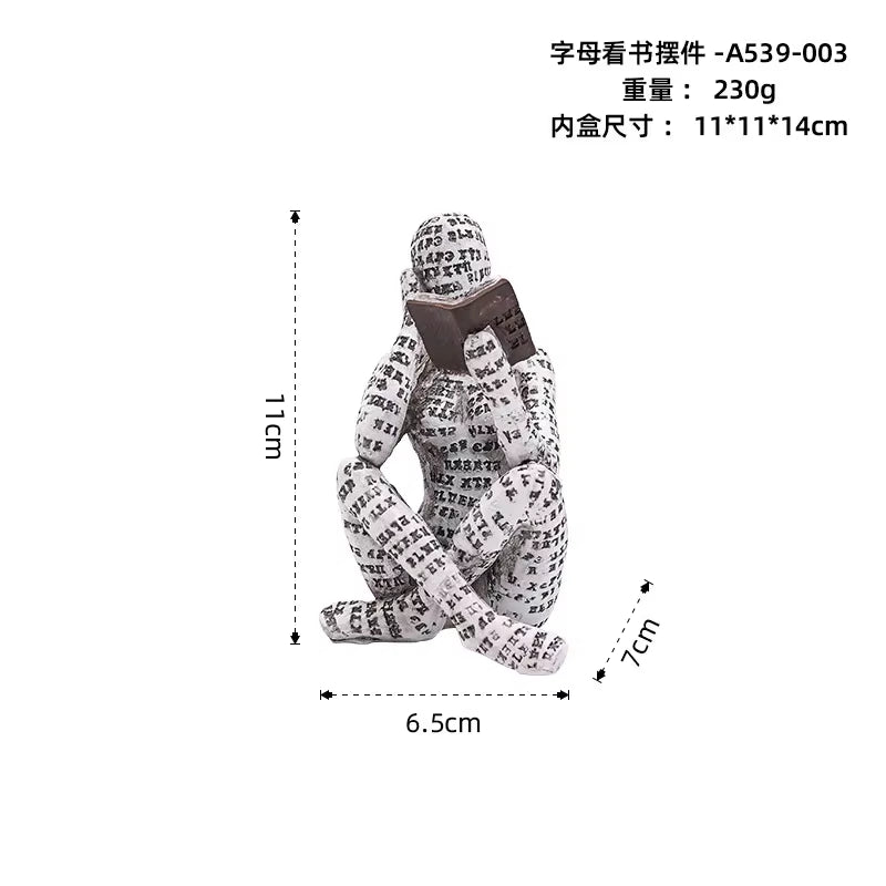 Nordic Modern Reading Woman Statue Modern and Simple Living Room Decorative Ornaments Resin Crafts, Tabletop Sculpture