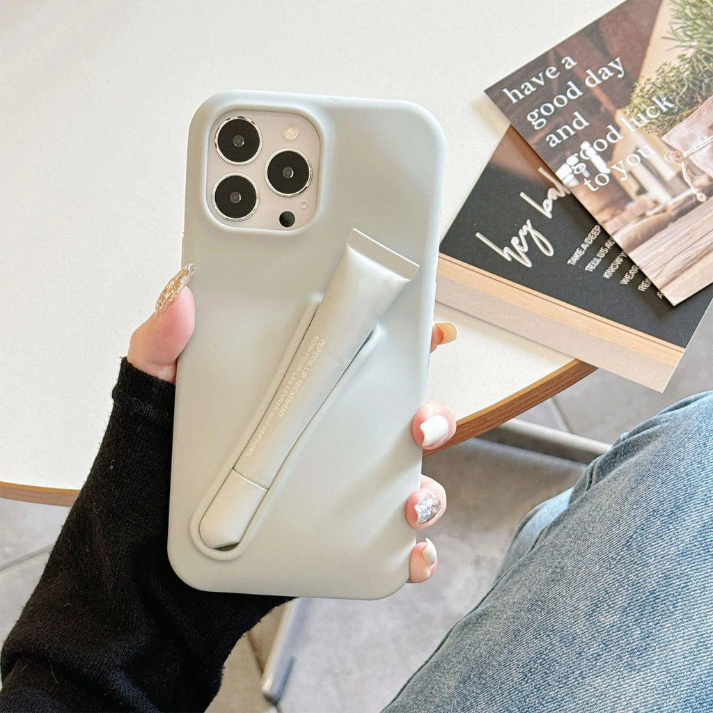 Universal Lip Gloss Phone Case - Lipstick Phone Case Liquid Silicone Camera Protection Lipstick Lip Glaze Phone Case Compatible with Iphone 14 15 Pro Max