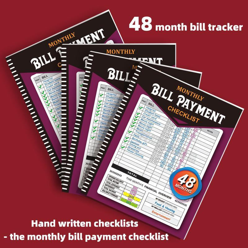 Financial Planner Folder - 48 Month Budget & Bill Payment Tracker Monthly Expenditure Records Durable Paper Family Budget Log Helps with Efficient Home & Office Management Free Delivery Nationwide Daily Notebook