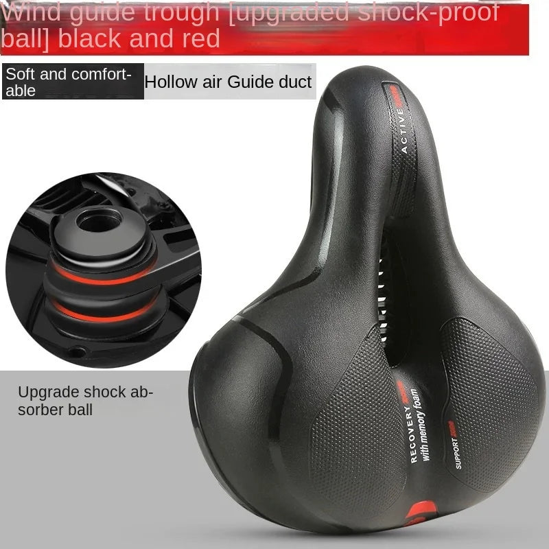 Hollow Breathable Bicycle Saddle MTB Road Bike Saddle Shock Absorbing Comfortable Big Butt Bike Seat Bicycle Accessories