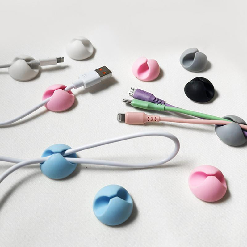 4 Counts Data Cable Fixers, Desktop Organizer for Home Office, Multipurpose Self-Adhesive Cable Organizers for Tidy Charging at Home & Office, Office Accessories