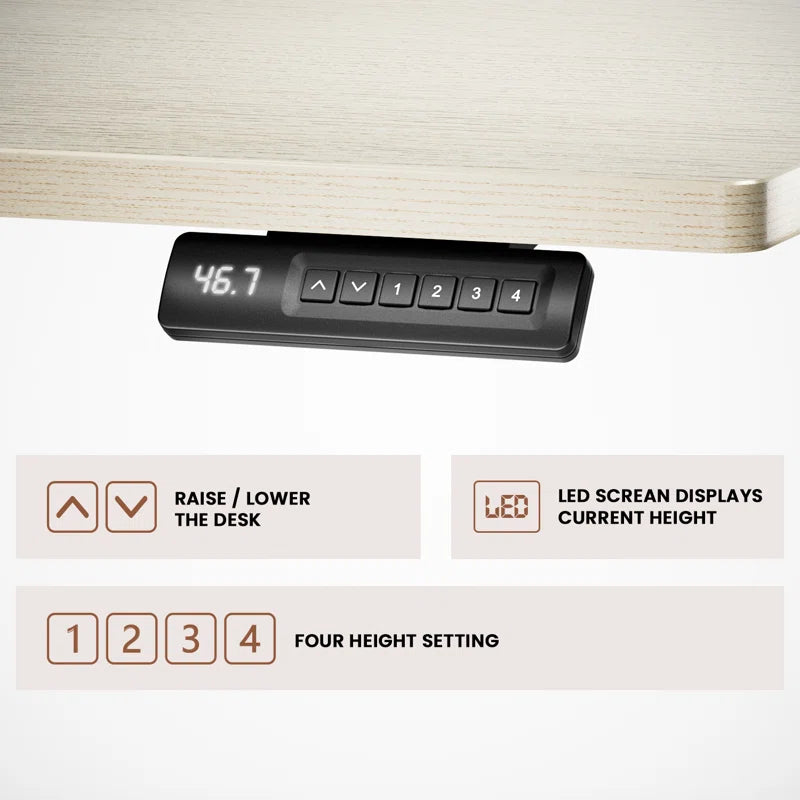 Lilja Electric Standing Desk Height Adjustable，Memory Computer Home Office Desk with Keyboard Tray for Home Office