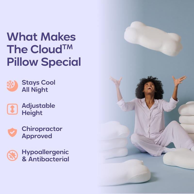 Mellow Sleep Cloudalign Ergonomic Cervical Pillow Dual-Height Memory Foam with Cooling Pillowcase for Side Back & Stomach Sleepers Best Pillow 2025 Awarded