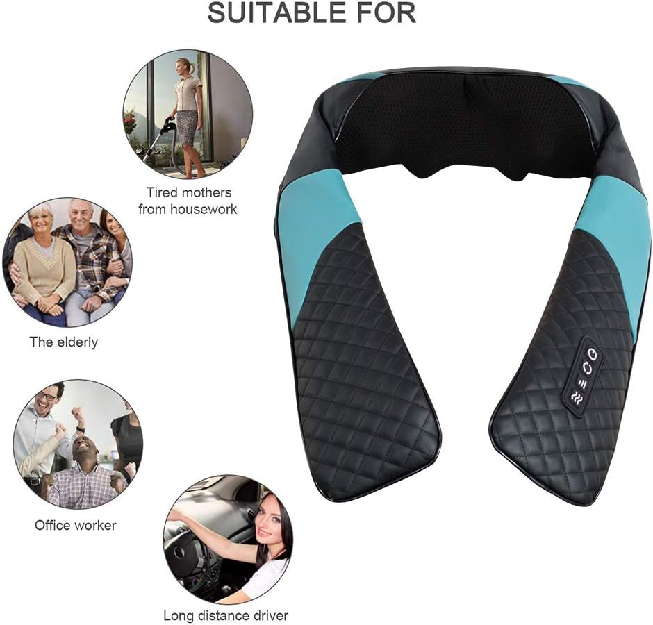 Shiatsu Back Shoulder and Neck Massager with Heat Deep Tissue 3D Kneading Massager for Relieving Muscle Pain Gift for Men/Women/Mom/Dad -Dark Blue