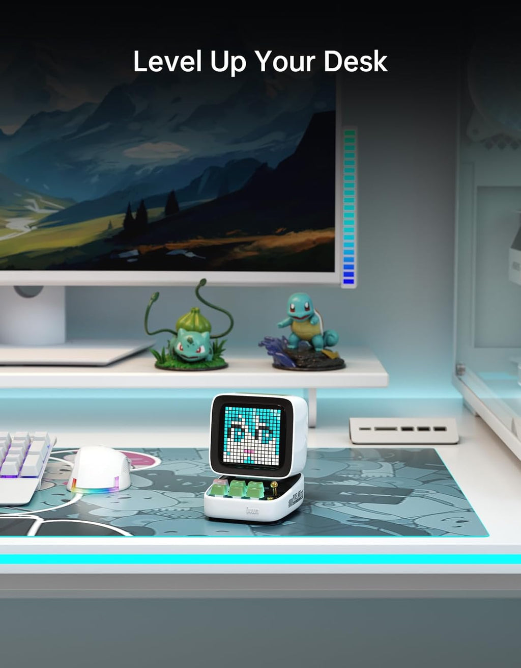 Ditoo Retro Pixel Art Bluetooth Speaker with App-Controlled LED Screen - Stylish White Design