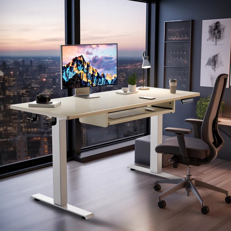 Lilja Electric Standing Desk Height Adjustable，Memory Computer Home Office Desk with Keyboard Tray for Home Office
