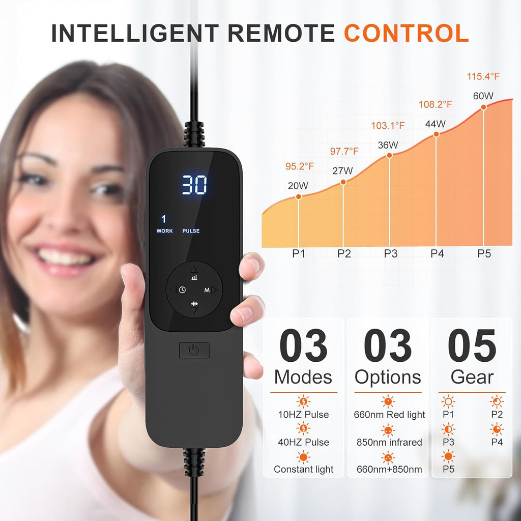 Red Light Therapy Mat for Body, 360 Leds Red Light Therapy Pad 660Nm & 850Nm Infrared Light Therapy Blanket with Timer for Body Back Waist Shoulder Muscle Pain Relief, 60W, 31.5" X 11.8"