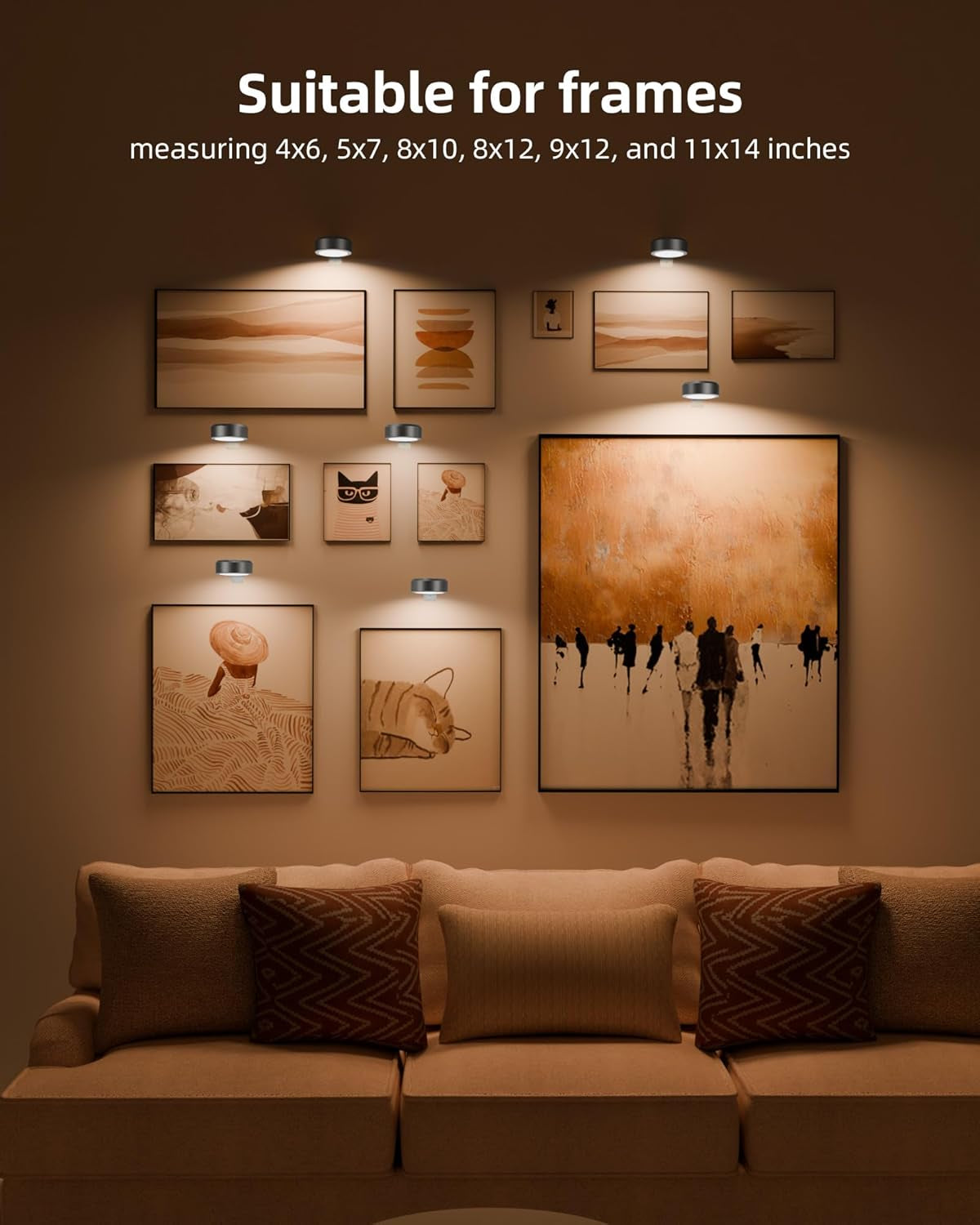 Picture Lights for Wall,2000Mah Rechargeable Battery Magnetic Poster Lights With